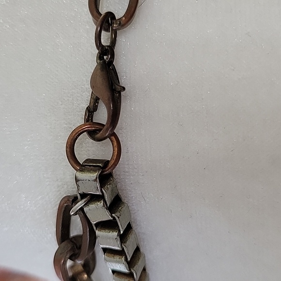 One Of a Kind Multi-Chain Necklace with White Beaded Accents - Picture 6 of 6